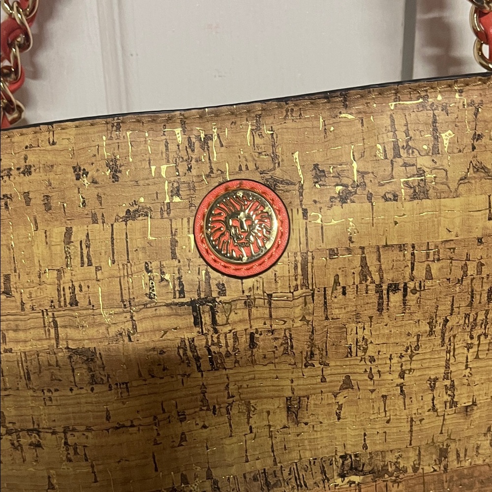 Anne Klein Coral and Tan Tote Bag - Picture 2 of 13